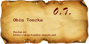 Obis Toszka névjegykártya